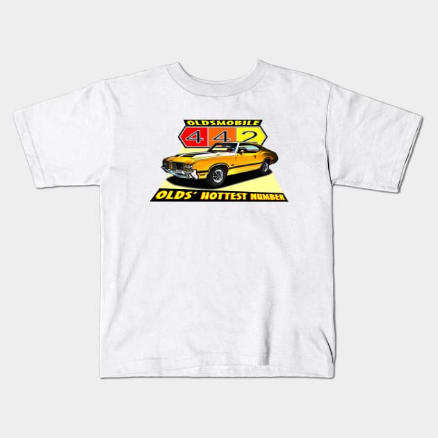 Olds 442 - Old's Hottest Number! Kids T-Shirt by RGDesignIT